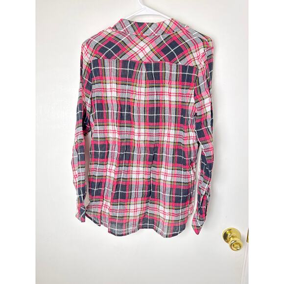Kut from the Kloth Women’s M Red Black Plaid Button Shirt NWT - Picture 2 of 7